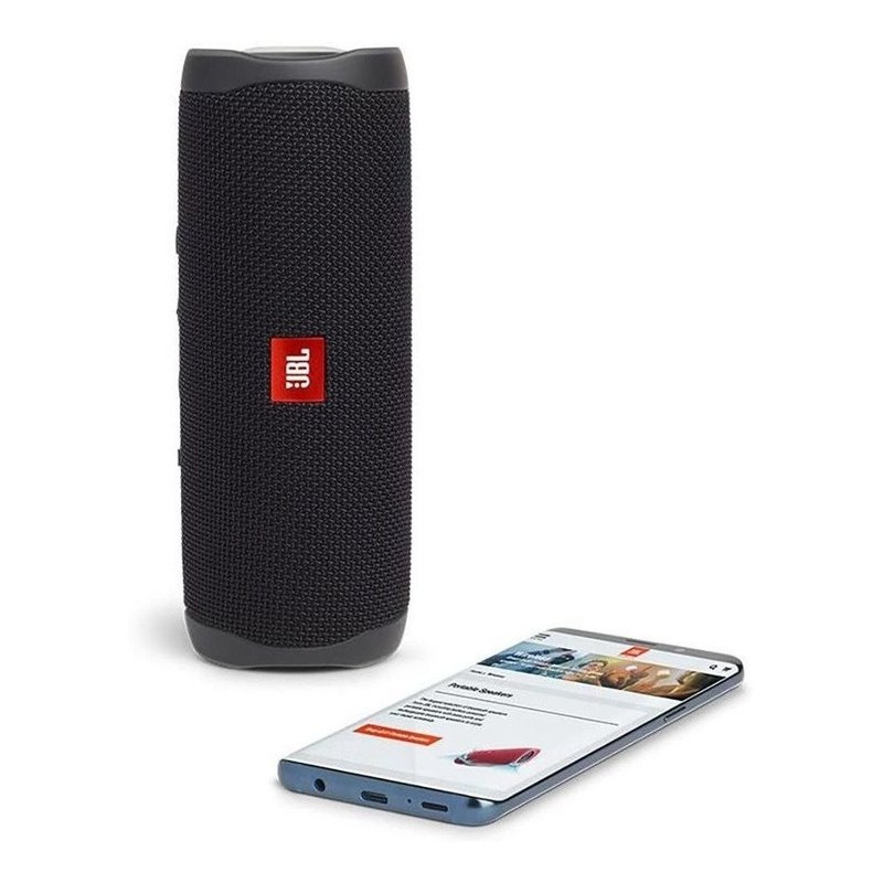 caixa portatil jbl flip 5 bluetooth 20w preta prova d agua 501