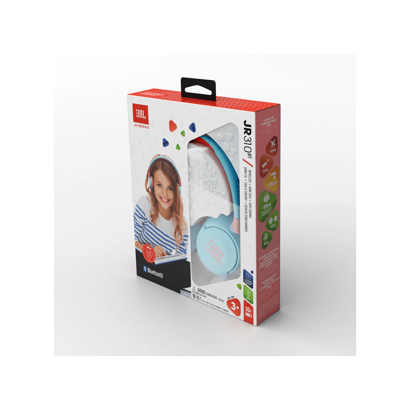 fone de ouvido jbl bluetooth infantil jr 310 bt vermelho com azul 1711