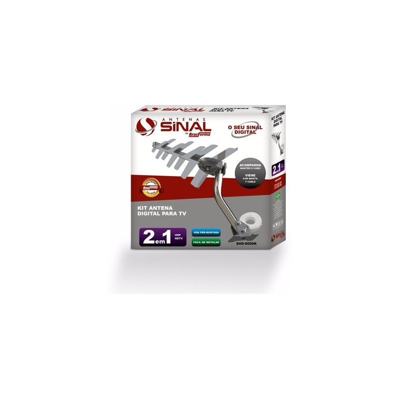 antena digital externa para caminhao shd 8000k brasforma com cabo 704