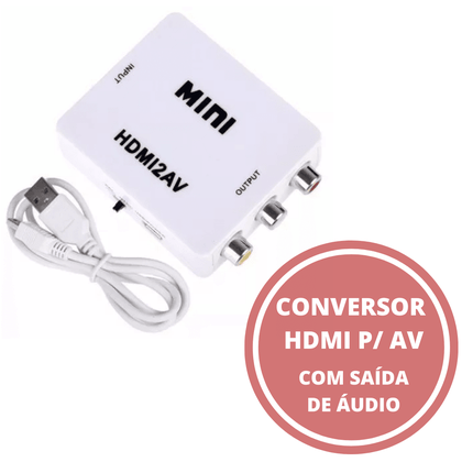 conversor hdmi para rca av com cabo com saida de audio mxt 2433