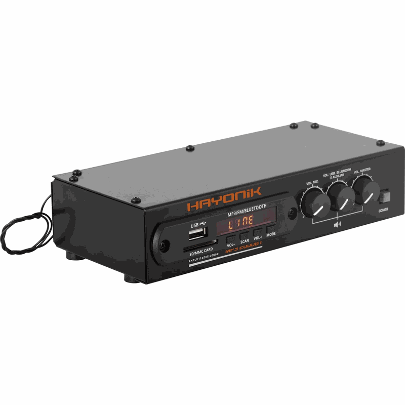modulo pre amplificador c gongo fm usb mp3 bluetooth mp3 2000bt hayonik preto 1393