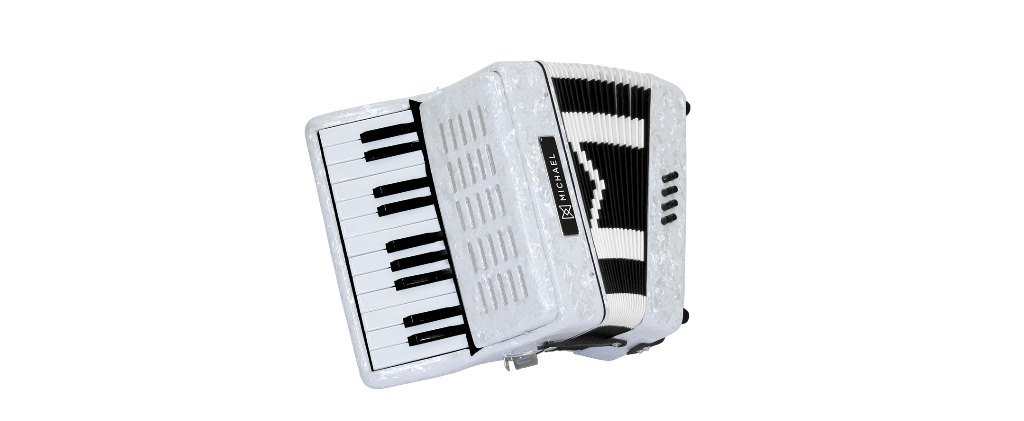 Acordeon Infantil Michael 22 teclas 8 Baixos ACM0822 PWH - Branco