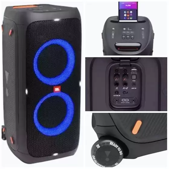 Caixa de Som Portátil JBL Partybox 310 240W Bluetooth Preto Bivolt