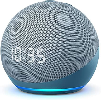 Alexa Echo Dot com Relógio 4ª Geração Smart Speaker com relógio Azul