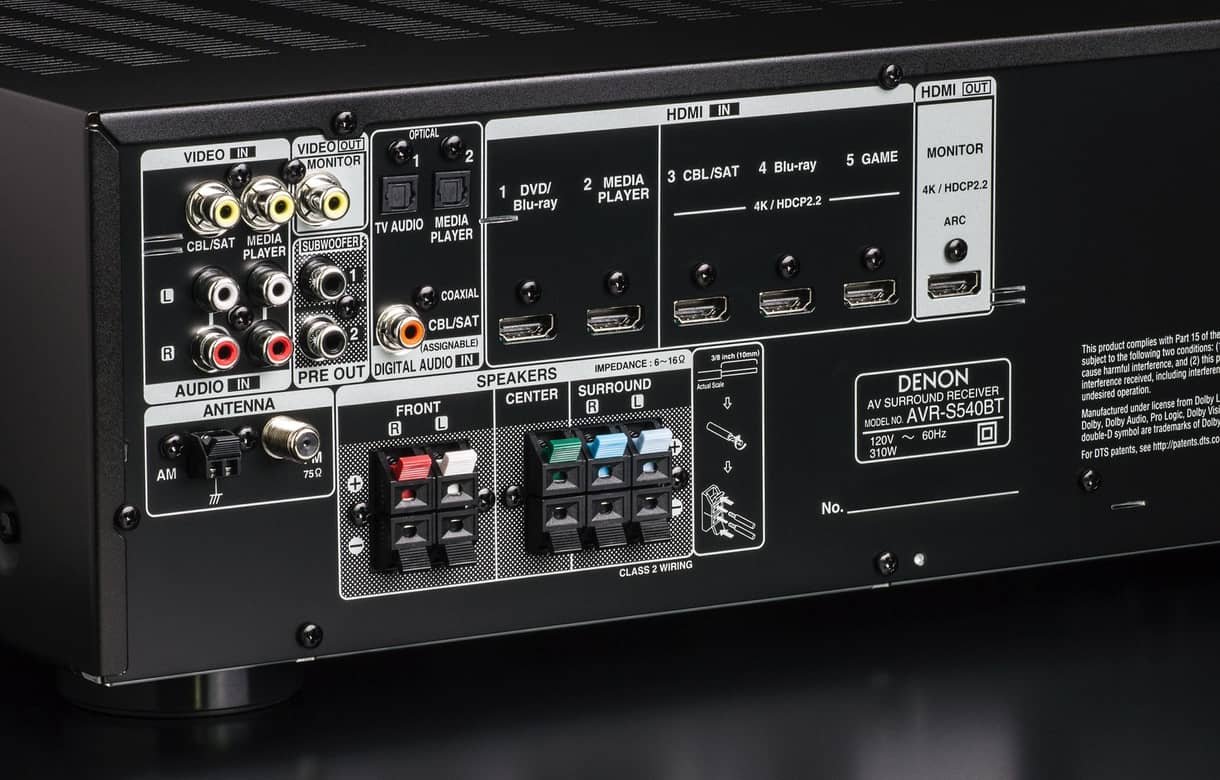 Receiver Denon AVR-S540BT 5.2 Canais 4K 110V Garantia Oficial 1 Ano