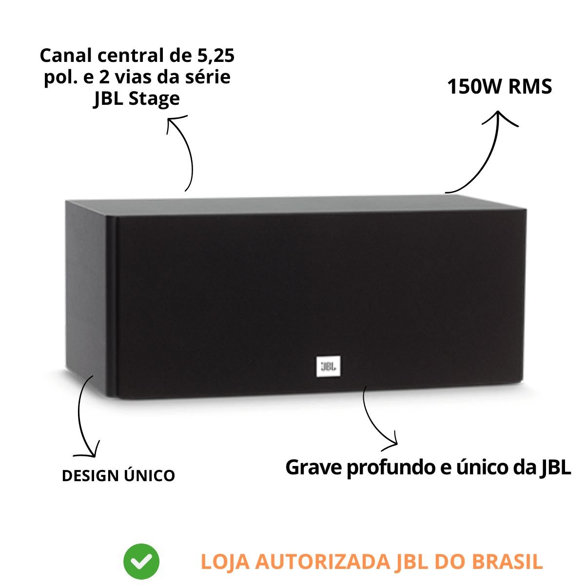 Canal central JBL Stage A125C Home Theater Dual 5,25