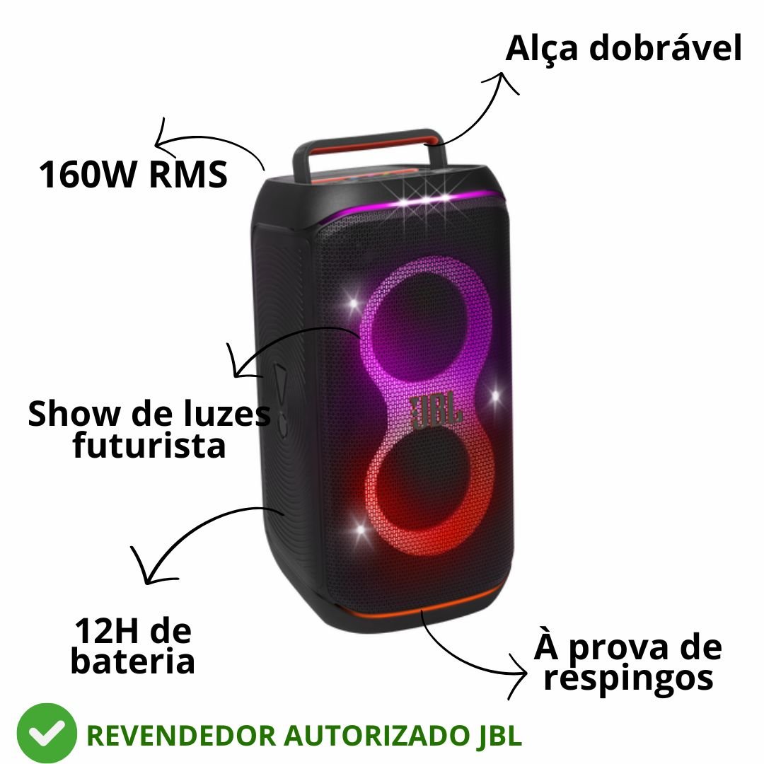 Caixa de Som JBL Bluetooth PartyBox Club 120 160W RMS