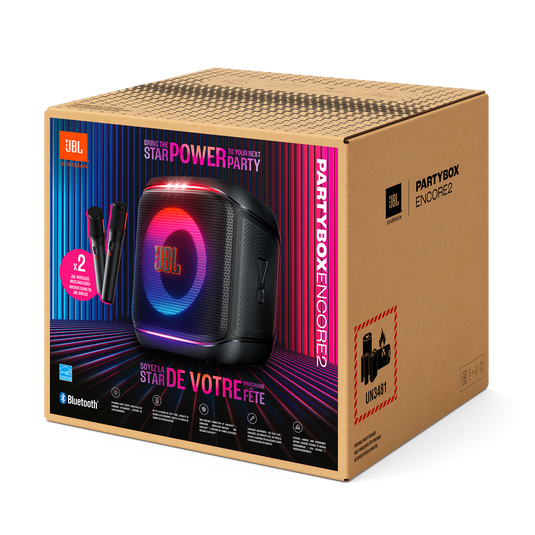 Caixa de Som Partybox Encore 2 JBL com Microfone Bluetooth com Bateria